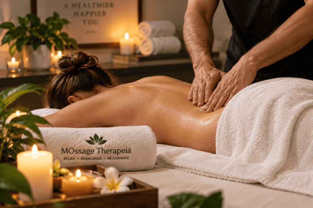 Therapeutic massage focused on lower back tension